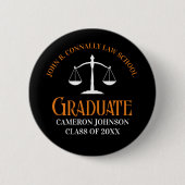 Badge Rond 5 Cm Black Orange Law School Keepsaké (Devant)