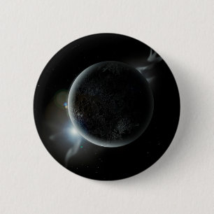 Badge Rond 5 Cm black planet 3d illustration in the universe