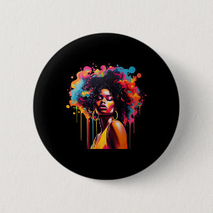 Badge Rond 5 Cm Black Queen Afro Melanin Driving JunetDix Afric