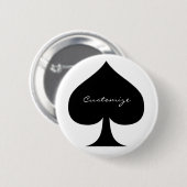 Badge Rond 5 Cm Black Queen of Spades (Devant & derrière)
