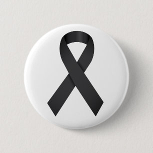 Badge Rond 5 Cm Black Ribbon Mourning