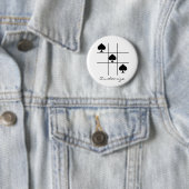 Badge Rond 5 Cm Black Spades Tic Tac Toe Thunder_Cove (En situation)