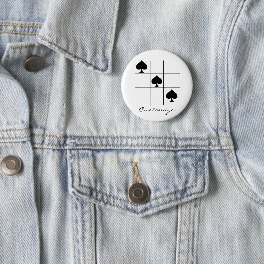Badge Rond 5 Cm Black Spades Tic Tac Toe Thunder_Cove (En situation)
