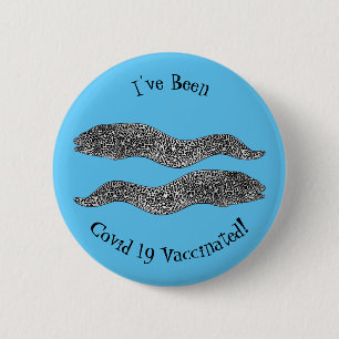 Badge Rond 5 Cm Black spotted moray eel cartoon
