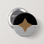 Badge Rond 5 Cm Black White Colorblock & Brown Diamond (Devant & derrière)