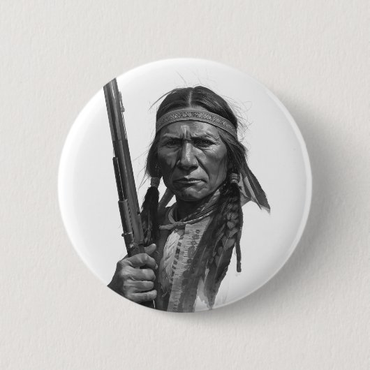 Badge Rond 5 Cm Black & White Geronimo (Devant)