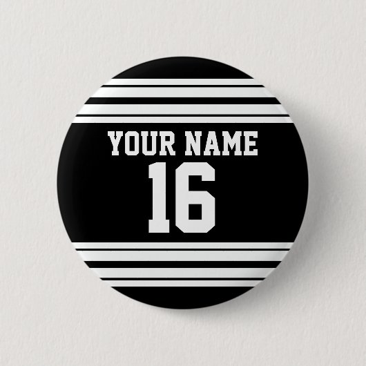 Badge Rond 5 Cm Black White Team (Devant)