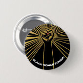 Badge Rond 5 Cm Black Woman Power ! (Devant & derrière)