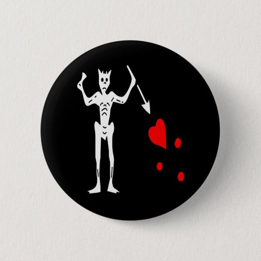 Badge Rond 5 Cm Blackbeard-Blanc (Devant)