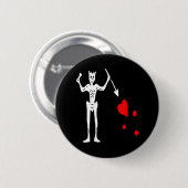Badge Rond 5 Cm Blackbeard-Blanc (Devant & derrière)