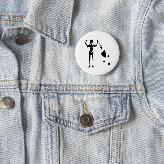 Badge Rond 5 Cm Blackbeard-Noir (En situation)