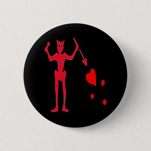 Badge Rond 5 Cm Blackbeard-Rouge (Devant)