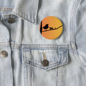 Badge Rond 5 Cm Blackbird Silhouette (En situation)