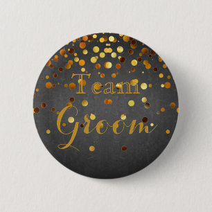 Badge Rond 5 Cm Blackboard Gold Parties scintillant Foil Mariage T