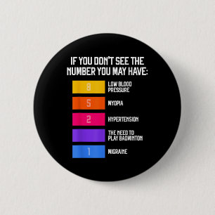 Badge Rond 5 Cm Blagues de badminton drôles et humoristiques Volan