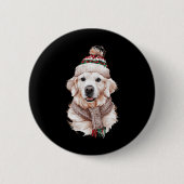 Badge Rond 5 Cm Blanc Anglais Crème Golden Retriever Maman Chien C (Devant)