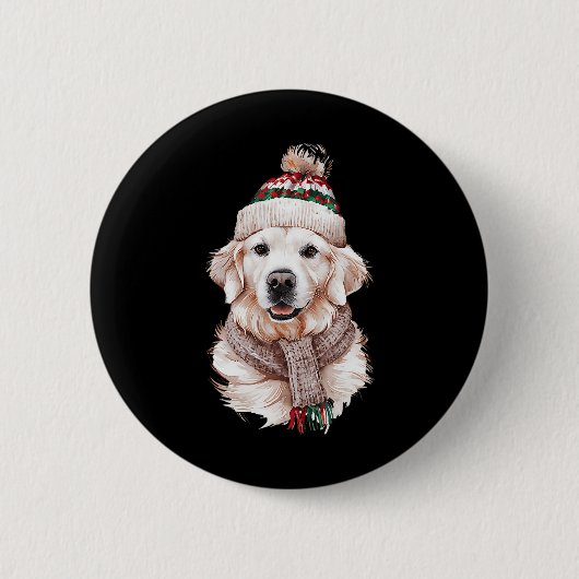 Badge Rond 5 Cm Blanc Anglais Crème Golden Retriever Maman Chien C (Devant)