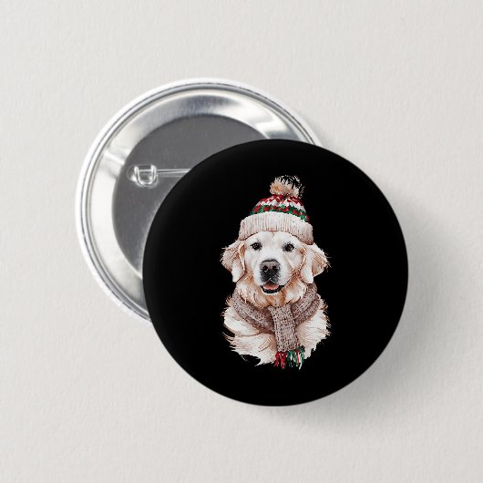Badge Rond 5 Cm Blanc Anglais Crème Golden Retriever Maman Chien C (Devant & derrière)