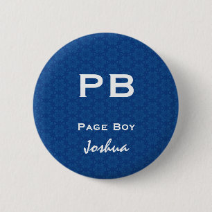 Badge Rond 5 Cm Blanc bleu de motif d'abréviation de rôle de