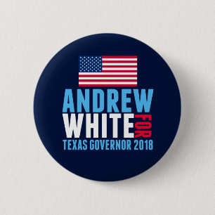 Badge Rond 5 Cm Blanc d'Andrew pour l'élection 2018 de gouverneur