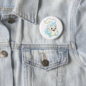 Badge Rond 5 Cm Blanc de Meerca (En situation)
