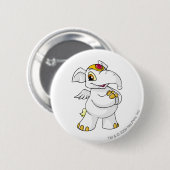 Badge Rond 5 Cm Blanc d'Elephante (Devant & derrière)