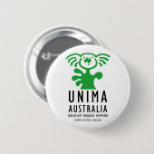 Badge Rond 5 Cm BLANC d'insigne d'UNIMA Australie (Devant & derrière)