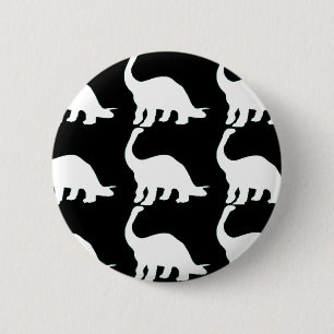 Badge Rond 5 Cm Blanc noir Dinos de n