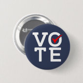 Badge Rond 5 Cm Blanc rouge et bleu vote (Devant & derrière)