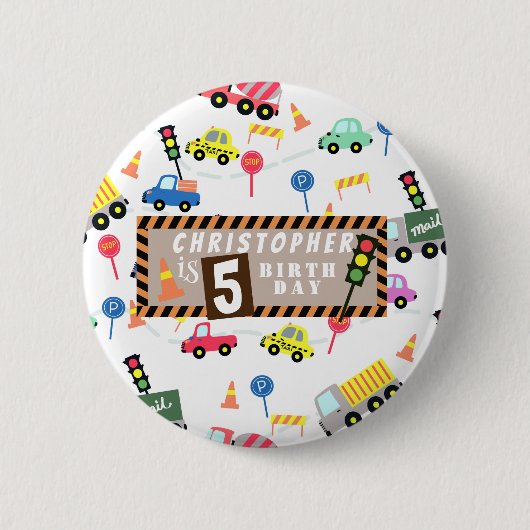 Badge Rond 5 Cm Blanc transport (Devant)