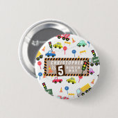 Badge Rond 5 Cm Blanc transport (Devant & derrière)