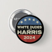 Badge Rond 5 Cm Blancs Pour Harris Kamala 2024 (Devant & derrière)