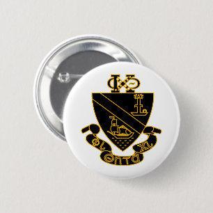 Badge Rond 5 Cm Blason de Phi Chi Theta Or et Noir