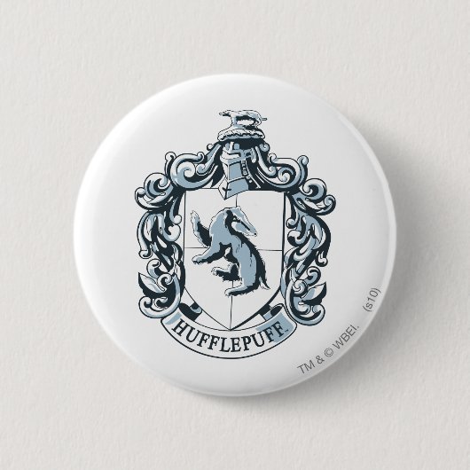 Badge Rond 5 Cm Blason de Poufsouffle Bleu (Devant)
