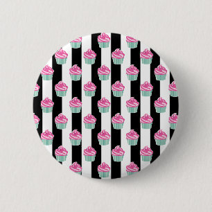 Badge Rond 5 Cm Bleck et Withe cool tendance, Cup Cakes