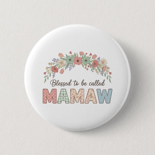 Badge Rond 5 Cm Blessed to be called Mamaw (Devant)