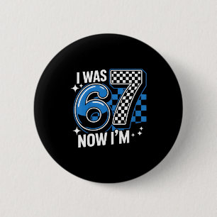 Badge Rond 5 Cm Bleu à carreaux avait 6 ans 7 drôle 67 ans garçons