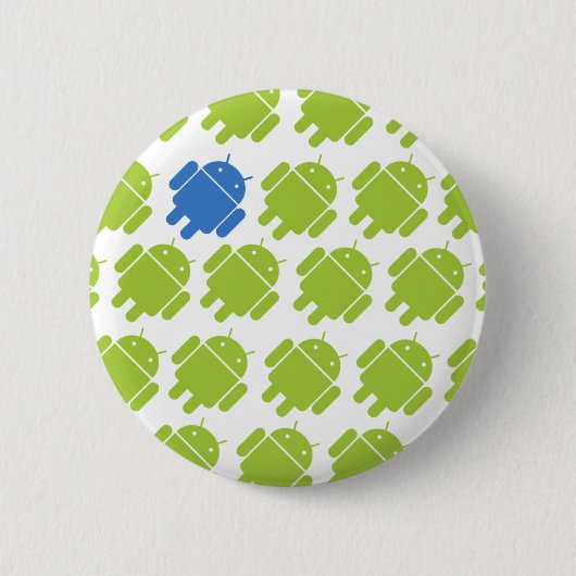 Badge Rond 5 Cm Bleu androïde volant (Devant)