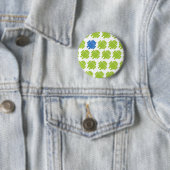 Badge Rond 5 Cm Bleu androïde volant (En situation)