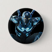 Badge Rond 5 Cm Bleu Beetle Leaping Caractère Art (Devant)