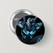 Badge Rond 5 Cm Bleu Beetle Leaping Caractère Art (Devant & derrière)