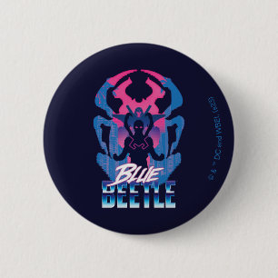 Badge Rond 5 Cm Bleu Beetle Rétrowave contre graphique