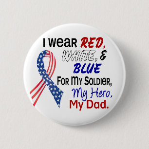 Badge Rond 5 Cm Bleu blanc rouge pour mon papa