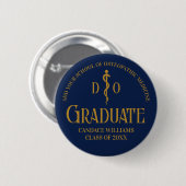 Badge Rond 5 Cm Bleu bleu Ostéopathie Médicale de l'école (Devant & derrière)