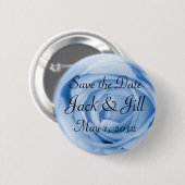 Badge Rond 5 Cm Bleu-clair s'est levé (Devant & derrière)