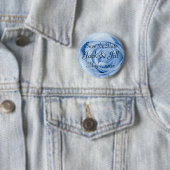 Badge Rond 5 Cm Bleu-clair s'est levé (En situation)