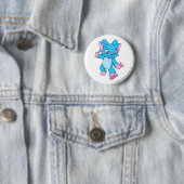 Badge Rond 5 Cm Bleu d'Acara (En situation)