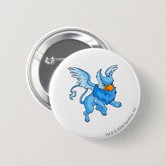 Badge Rond 5 Cm Bleu d'aire (Devant & derrière)