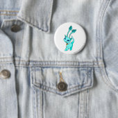 Badge Rond 5 Cm Bleu d'Aisha (En situation)