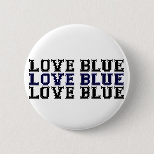 Badge Rond 5 Cm Bleu d'amour (Devant)
